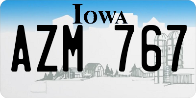 IA license plate AZM767