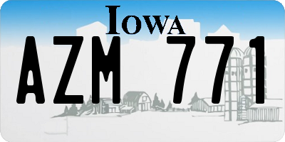 IA license plate AZM771