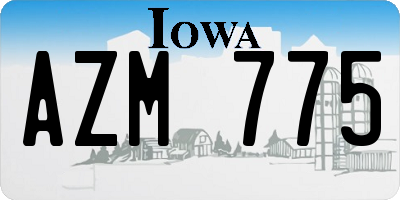 IA license plate AZM775