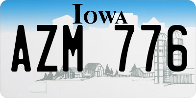 IA license plate AZM776
