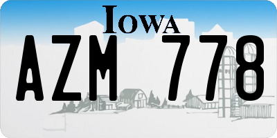 IA license plate AZM778