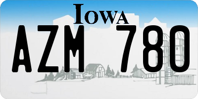 IA license plate AZM780