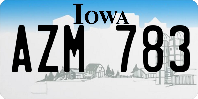 IA license plate AZM783