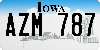 IA license plate AZM787
