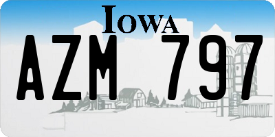 IA license plate AZM797
