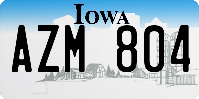 IA license plate AZM804