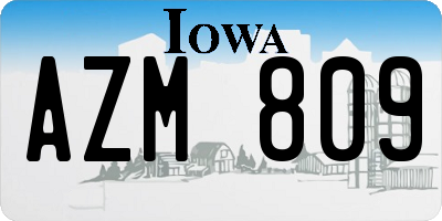 IA license plate AZM809