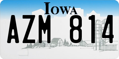 IA license plate AZM814