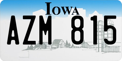 IA license plate AZM815