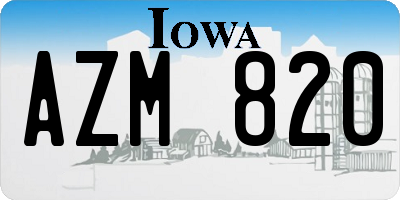 IA license plate AZM820