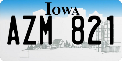 IA license plate AZM821
