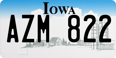 IA license plate AZM822