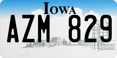 IA license plate AZM829