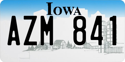 IA license plate AZM841