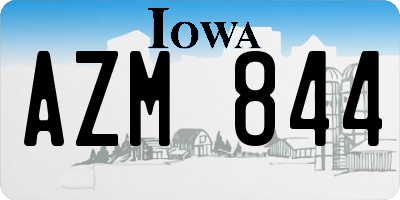 IA license plate AZM844
