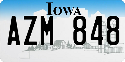 IA license plate AZM848