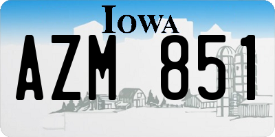 IA license plate AZM851