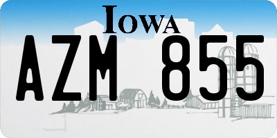 IA license plate AZM855