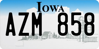 IA license plate AZM858