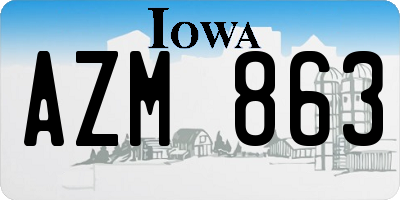 IA license plate AZM863