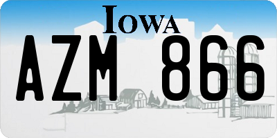 IA license plate AZM866