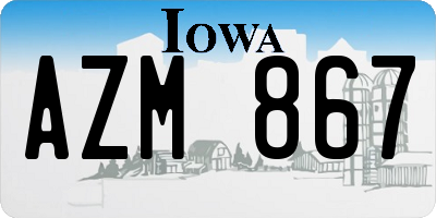 IA license plate AZM867