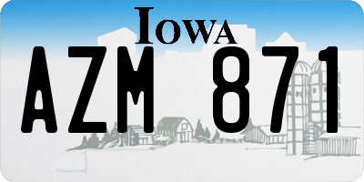 IA license plate AZM871