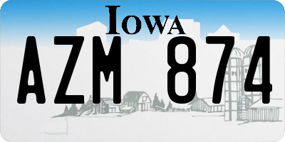 IA license plate AZM874