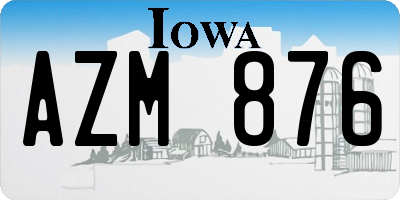IA license plate AZM876