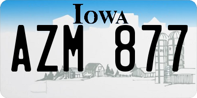 IA license plate AZM877