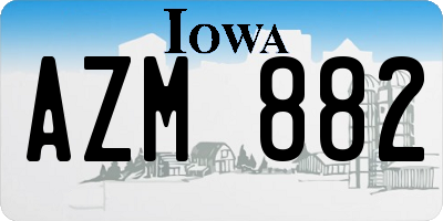 IA license plate AZM882
