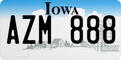 IA license plate AZM888