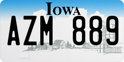 IA license plate AZM889
