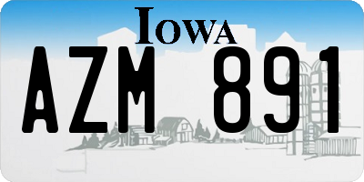IA license plate AZM891