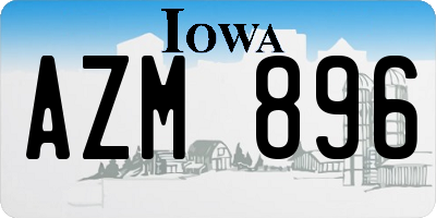 IA license plate AZM896