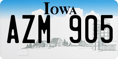 IA license plate AZM905