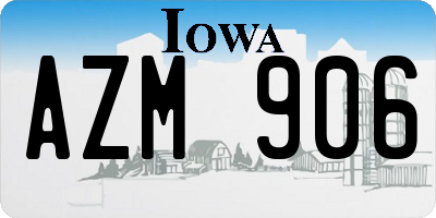 IA license plate AZM906