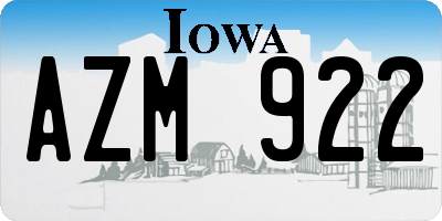 IA license plate AZM922