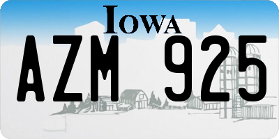 IA license plate AZM925