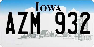 IA license plate AZM932