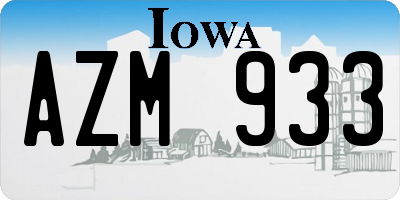 IA license plate AZM933
