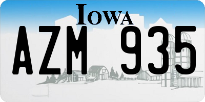 IA license plate AZM935