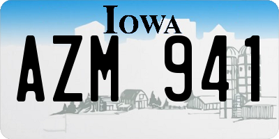 IA license plate AZM941