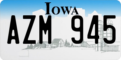 IA license plate AZM945