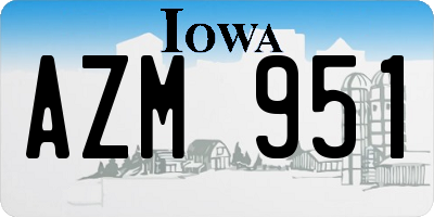 IA license plate AZM951