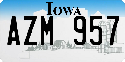 IA license plate AZM957