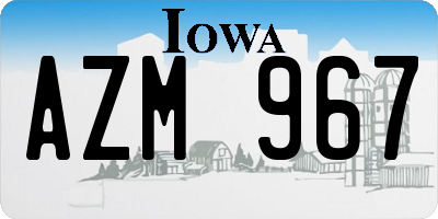 IA license plate AZM967