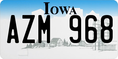 IA license plate AZM968