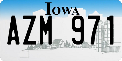 IA license plate AZM971