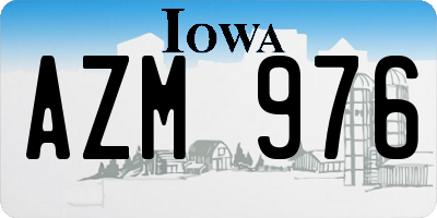 IA license plate AZM976